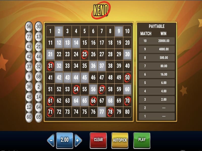Play Keno in the mobile browser